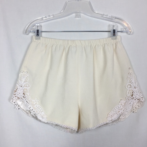 Love Couture Pants - *SALE* Love Couture White Lace Sides Shorts